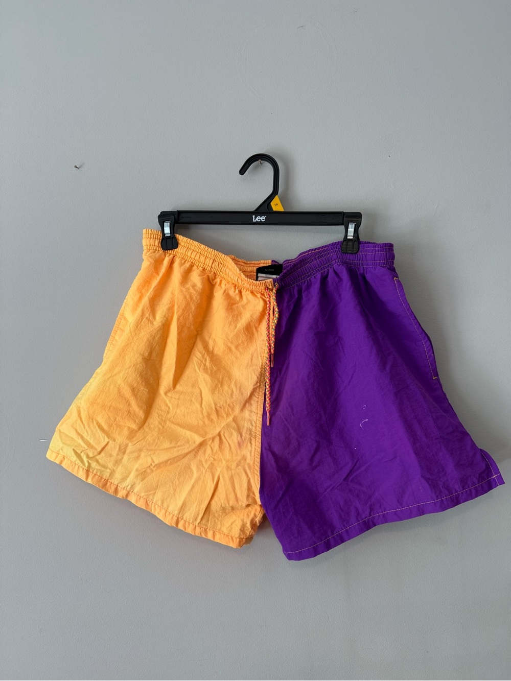 VintageColorblock Orange and Purple Shorts